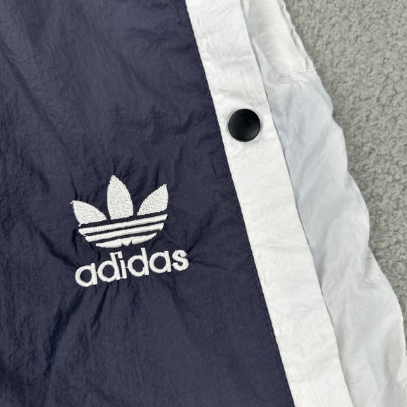 VTG Adidas Tear Away Windbreaker Track Pants Men Large Blue Side Snap Y2K - Picture 13 of 16